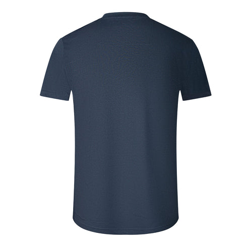 Cavalli Class Circular Leopard Logo Navy Blue T Shirt